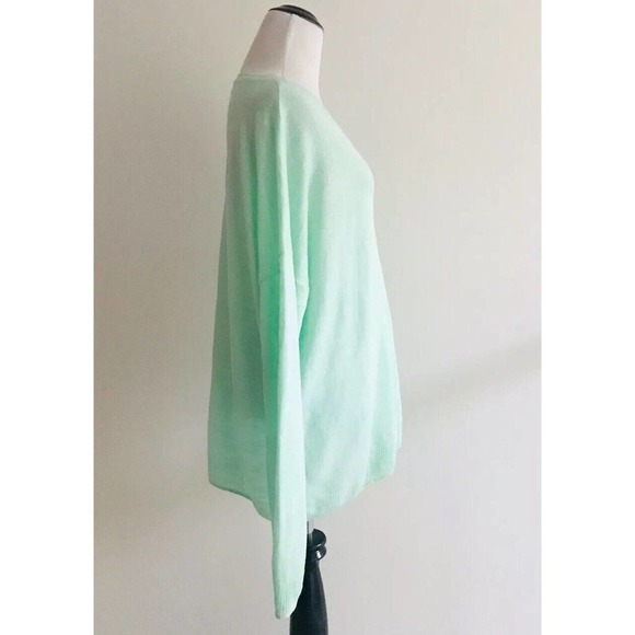 Madewell | Studio Linen Sweater Womens L Blue Pullover Long Sleeves Crewneck - Picture 7 of 10